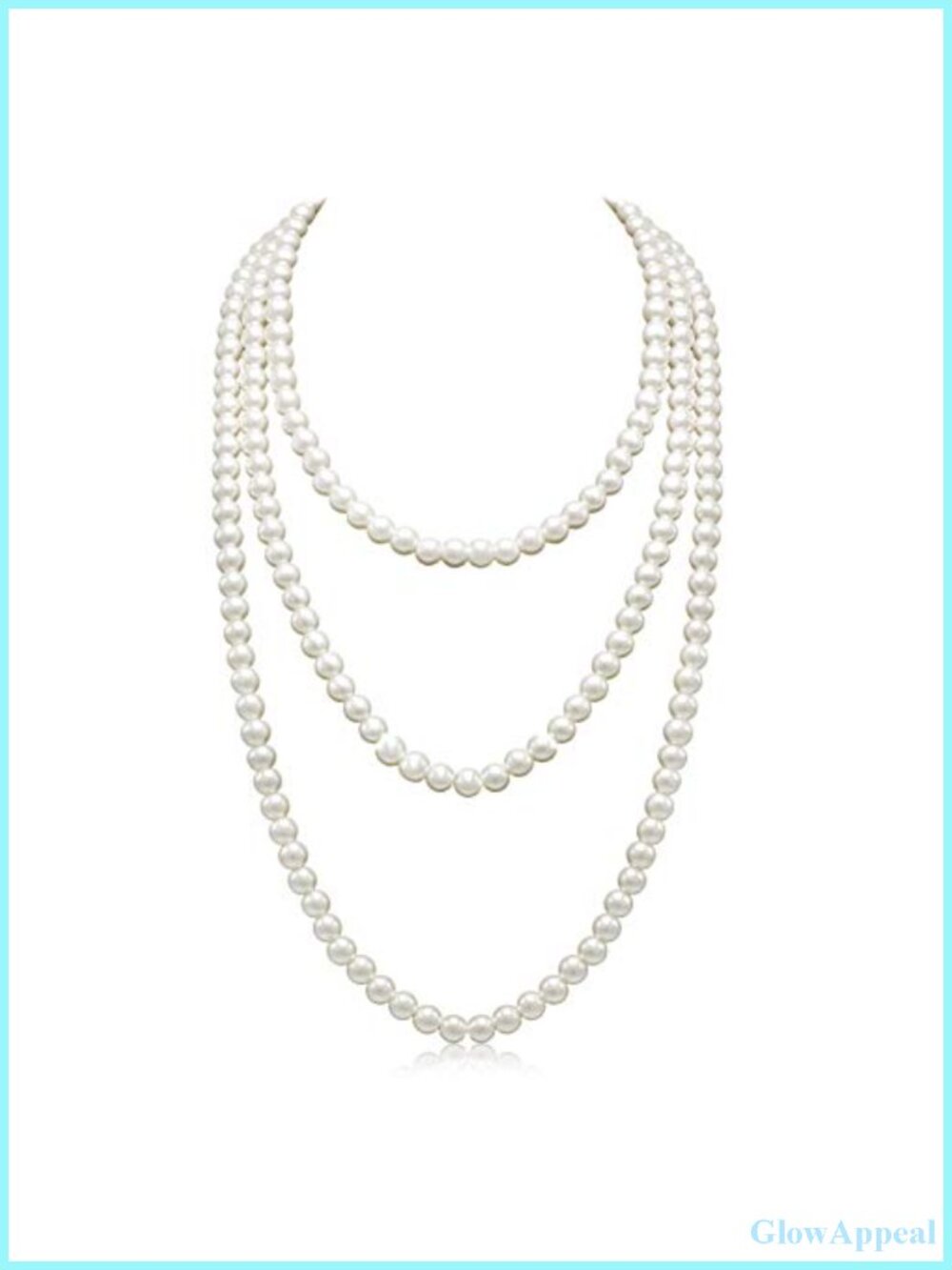 Long Faux Pearl Strand Necklace 69 Inch Classic Costume Jewelry